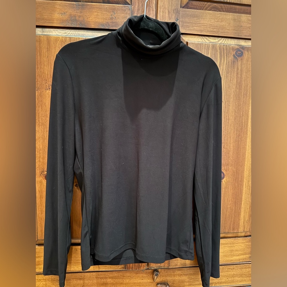Diana Belle Black Lightweight Turtleneck Women's Top Size XL EUC